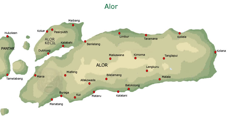 Map of Alor island