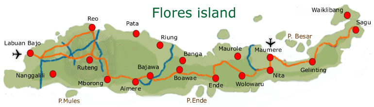 Map of Flores island